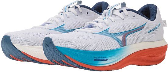 Mizuno Unisex Wave Rider 30 Hardloopschoen J1GM262051 White/Blue Jewel/Orange