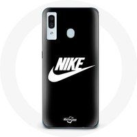 Nike Etui voor Samsung Galaxy A30 Logo witte achtergrond Zwart Maniacase