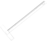 GRAPH'IT Vaste T-liniaal 50 cm – schaal en vuilafstotende rand – duurzaam transparant acryl – ideaal geometrisch gereedschap voor technisch tekenen en architectuur – nauwkeurige lijn – middelbare school, professioneel