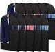 Unyqoos® Sac de vêtements 101 cm – Lot de 10 sacs de rangement en tissu non tissé respirant avec fermeture éclair sur toute la longueur, fenêtre de visualisation et œillets, noir, adapté pour costumes et robes