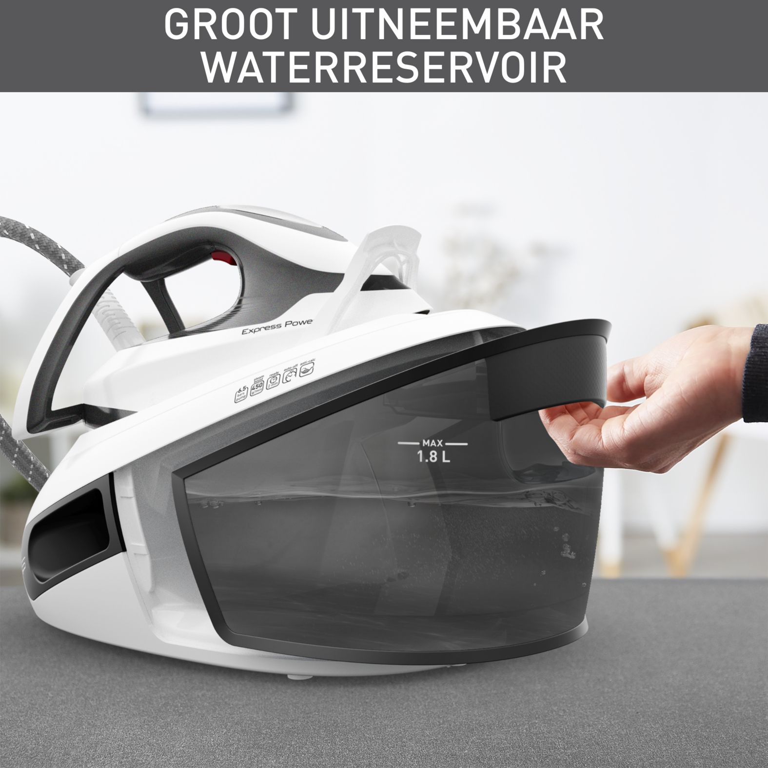Tefal Express Power SV8130 - Stoomgenerator - 2800W - 6.5 bar - Zwart/Wit