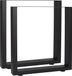Mannaco Pieds de table carrés industriels 40x43cm avec revêtement en poudre tables noires Bureaux