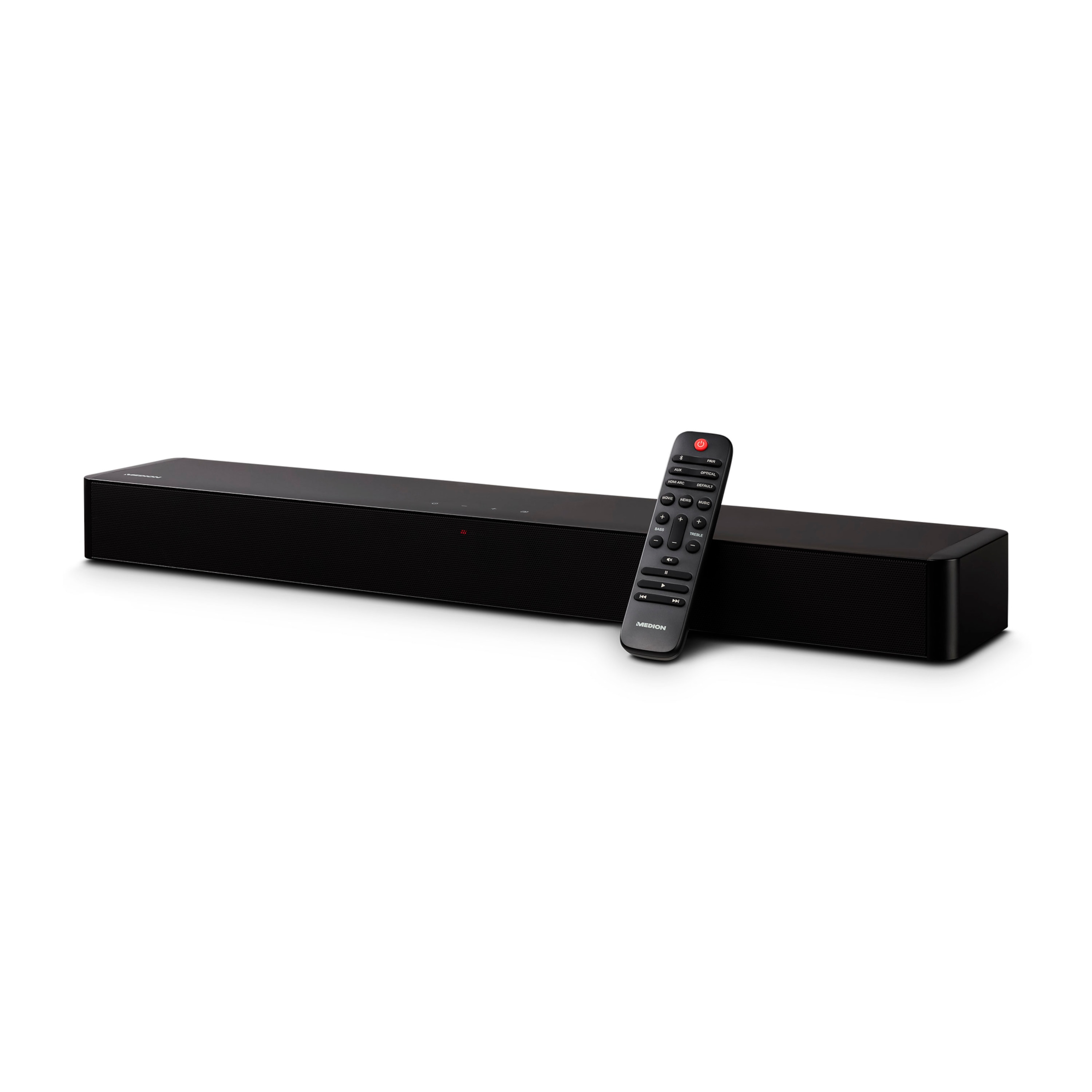 MEDION Medion P61155 2.0 soundbar | ideale aanvulling op TV of home cinema | draadloze muziekoverdracht van smartphone & co via Bluetooth® 5.1 | compacte soundbar met touch & afstandsbediening