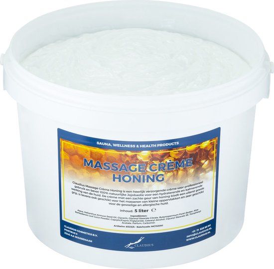 Claudius Cosmetics B.V. Massage Crème Honing 5 liter