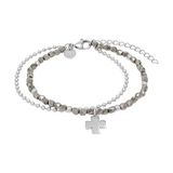TOM TAILOR - Bracelet pour Femme en Acier inoxydable - avec Verre - Pendentif en Forme de Feuille de Trèfle