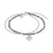 TOM TAILOR - Bracelet pour Femme en Acier inoxydable - avec Verre - Pendentif en Forme de Feuille de Trèfle