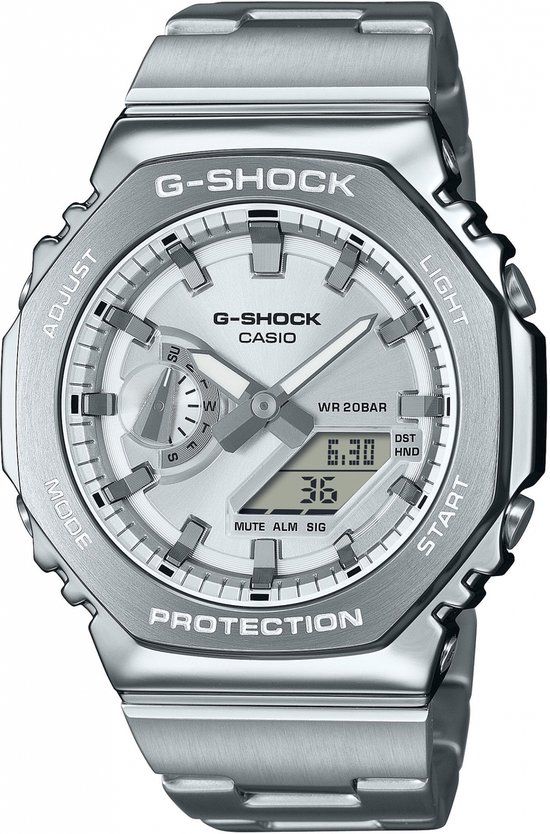 Casio G-Shock GM-2110D-7AER Classic Heren Horloge - Zilverkleurig - Mineraalglas - 4.45 cm