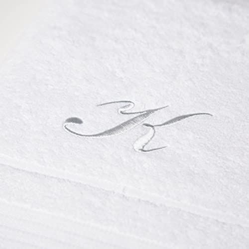 Caleffi Handdoek met gastendoekje van katoen, wit geborduurd, 68213