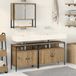 vidaXL Ensemble d'accessoires de salle de bain, 3 pièces, marron, fibre de bois