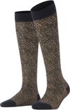 FALKE Snow Glitter lang gedessineerd wol kniekousen dames zwart - maat 39-42