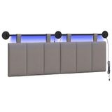 vidaXL Hangend Hoofdbord Taupe Fluweel