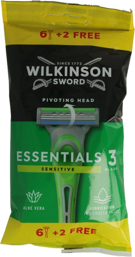 Wilkinson Essential sensitive 6+2 disposable 8 Stuks