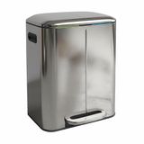 Relaxdays Prullenbak 2 vakken - 40 liter - RVS - Zilver