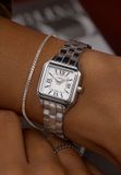 Timex Legacy Addison Square Quartz Analoog Horloge Zilverkleurig En Wit Kast Gemaakt Van 100% Loodarm Messing En Een Armband Van 100% Roestvrij Staal 23 TW2Y23700AJ, TW2Y23800AJ, TW2Y23900AJ
