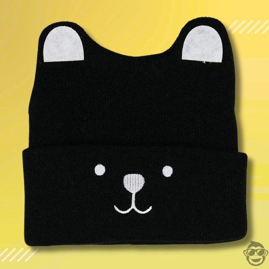 BoefieBoef Newborn Baby Beanie - Black - Organic Cotton - Unisex