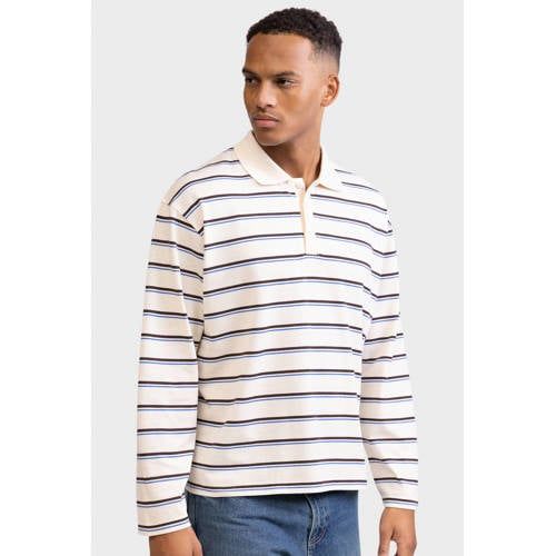 Redefined Rebel boxy gestreepte polo - ecru