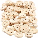 Creativ Company B.V. 100x Boutons en bois vierges 11 mm non laqués