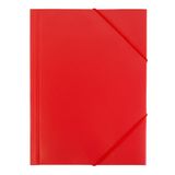 RAYLU PAPER A4-documentenmap met elastieken en kleppen, opbergmap voor documenten, kantoor en school, van 100% recyclebaar polypropyleen (A4, rood)