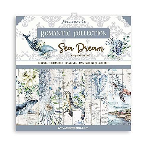 STAMPERIA INTERNATIONAL, KFT Stamperia-Scrapbooking Pad-Romantische Zeedroom, Veelkleurig, 30,5 x 30,5 cm