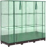 vidaXL Verhoogde Plantenbak met Kashoes - 120x40x123 cm - Rattanlook - Groen