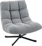 HOMCOM Accent Chair-Chenille, Stahl-75L x 95B x 90H cm-Grau