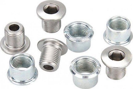 Bladboutset buitenblad M8x8,5 Shimano FC-M430/390/Diversen (4 Stuks) - Zilver