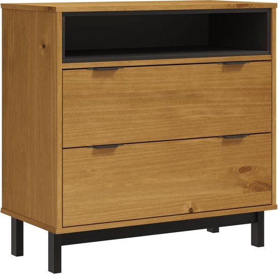 vidaXL Ladekast FLAM 80x40x80 cm Massief Grenenhout Bruin