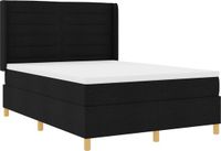 vidaXL Boxspring bed met LED-stripverlichting Zwart 140 x 190 cm Stof