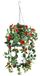 Flair Flower Kunstrozen hanger 80 cm met metalen mand en ophangsysteem, rood