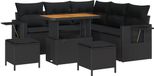 vidaXL Tuinbank Set 8-delig Zwart Polyrattan