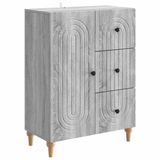 vidaXL Dressoir met lade Grijs sonoma 66 x 34,5 x 90 cm Bewerkt hout