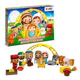 CRAZE Adventskalender voor kinderen, kerststal kerststalspel, speelkribbe voor kinderen met speelfiguren, speelgoed adventskalender vanaf 3 jaar