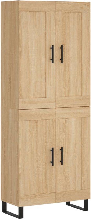 vidaXL Hoge kast 69,5x34x180 cm bewerkt hout sonoma eikenkleurig