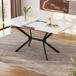 Table à manger extensible 120/160 x 80 cm avec pieds en métal noir