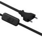 Electraline 70527 Prise de terre - Interrupteurs - 1,5 m - Câble blanc en plastique - IP20 pour intérieur - Noir