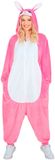 W WIDMANN MILANO Party Fashion - Jumpsuit voor volwassenen, roze pluche overall met capuchon, dierenkostuum voor carnaval
