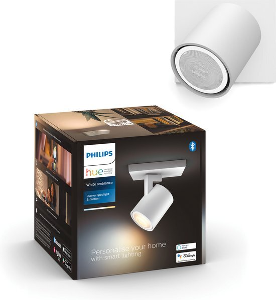 Philips Hue Runner opbouwspot - warm- tot koelwit licht - 1-spot - wit