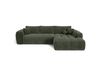 Canapé d'angle droit convertible avec coffre 5 places en tissu tramé vert