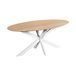 QUVIO Eettafel Sofia - Ovaal - 180x90 cm - Witte kruispoot - FSC® gecertificeerd mangohout - Naturel