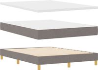 vidaXL Boxspringbed met hoofdeinde, taupe, 200 x 140 cm, stof