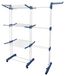 Tancarville - 3 niveaux - 6 ailes rabattables - Extensible de 75–142 cm - Pliable, en plastique - Bleu-blanc