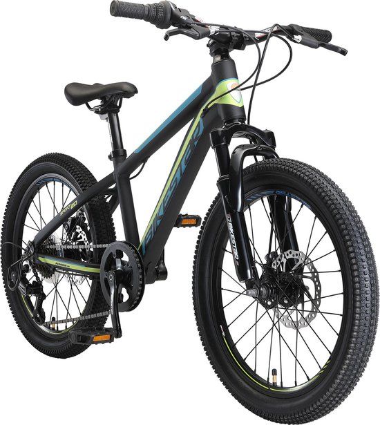 Bikestar Kinderfiets MTB Sport 20 inch - Zwart/Groen - 7 Versnellingen