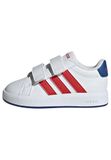 adidas unisex - bebis Grand Court 3.0 Infants Shoes, ftwr white/team royal blue/better scarlet, 22 EU