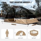 Ultralichte tent voor één persoon in camouflage - eenvoudig op te bouwen - avontuurlijke tent - muggenbescherming - waterdicht kamperen voor beginners