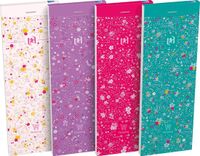 Oxford Floral softcover notitieblok, 80 vel, gelijnd, 4 designs, 10 stuks