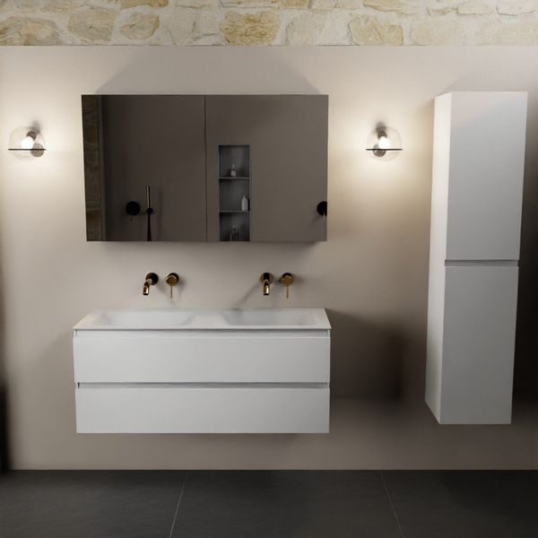 Mondiaz Aivy badmeubelset - 120x45x50cm - Talc - Met spiegelkast