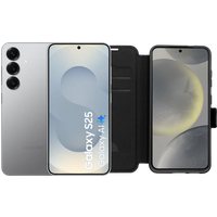 Samsung Galaxy S25 128GB Silver 5G + Black Book Case