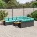 Maison Exclusive - Ensemble de jardin, 11 pièces, avec coussins, noir, en polyrotin