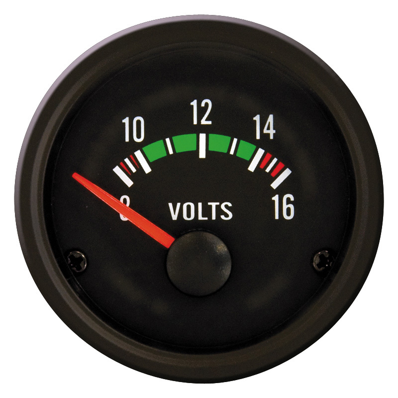 AutoStyle Performance Instrument Zwart Voltage 8-16 Volt 52mm