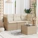 Maison Exclusive - Ensemble de meubles de jardin 4 pièces avec canapé et coussins, beige, en polyrotin